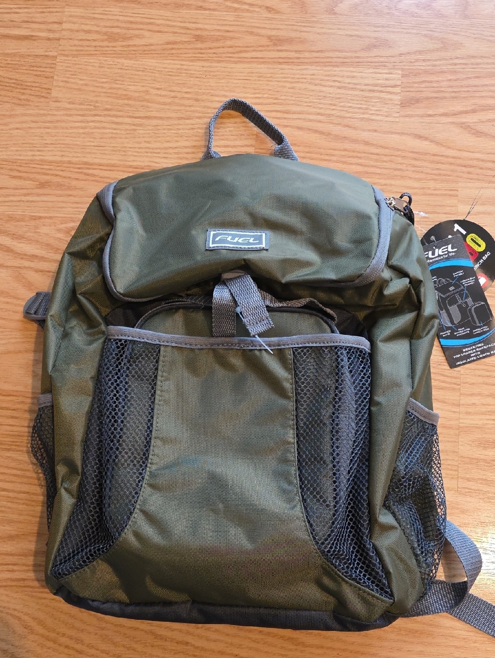 Olive Green Men's Backpack with Lunchbag